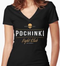 Pochinki Fight Club PUBG Women's Fitted V-Neck T-Shirt