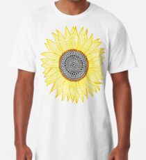 Camiseta larga Golden Mandala Sunflower