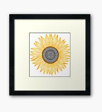 Golden Mandala Sunflower Framed Print