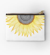 Golden Mandala Sunflower Studio Pouch