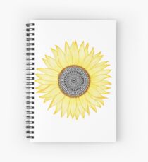 Golden Mandala Sunflower Spiral Notebook