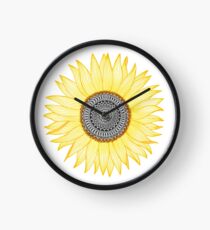 Golden Mandala Sunflower Clock