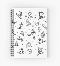 Snowboarding Freestyle Doodle Set Spiral Notebook