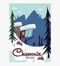Chamonix Mont Blanc poster Photographic Print