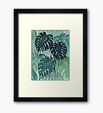 Monstera Melt (in Grün) Gerahmtes Wandbild