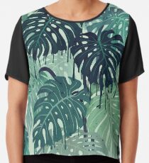 Monstera Melt (in Green) Chiffon Top