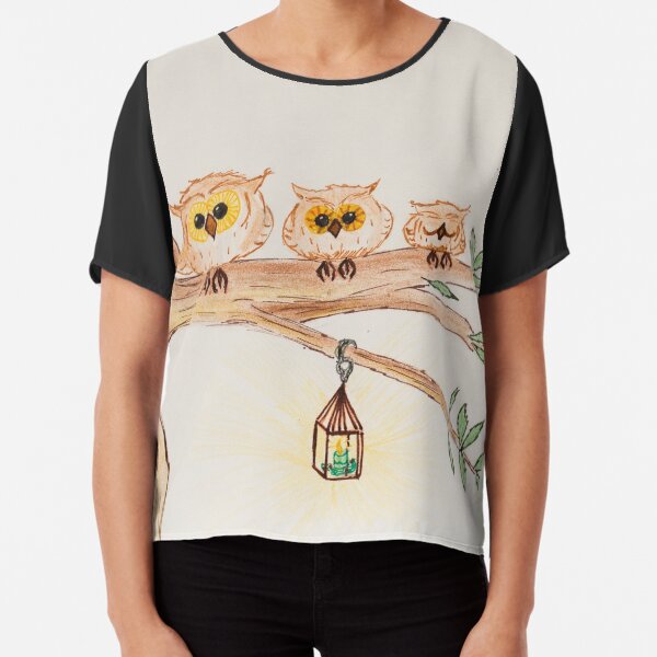 Owly night - Artistenza by Enza Stellato Chiffon Top