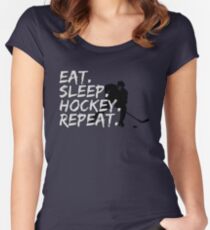 Eat Sleep Hockey Repat - Hockey Fans Women's Fitted Scoop T-Shirt