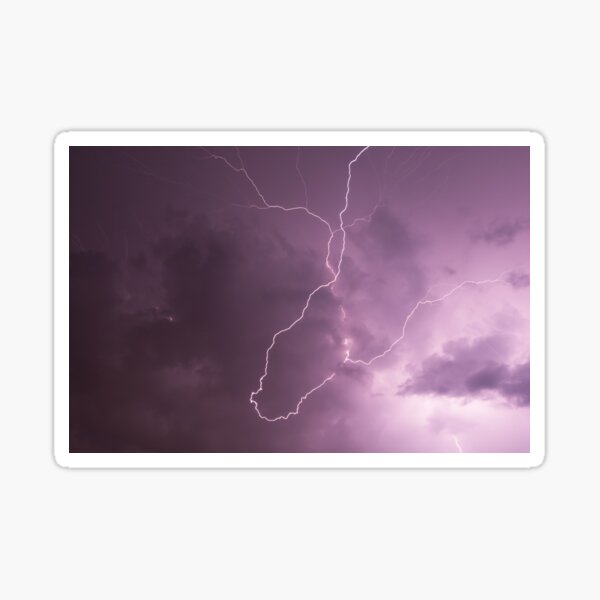 Lightning in storm cloud at night Sticker
