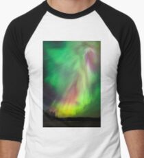 Große schöne bunte Nordlichter Baseballshirt mit 3/4-Arm