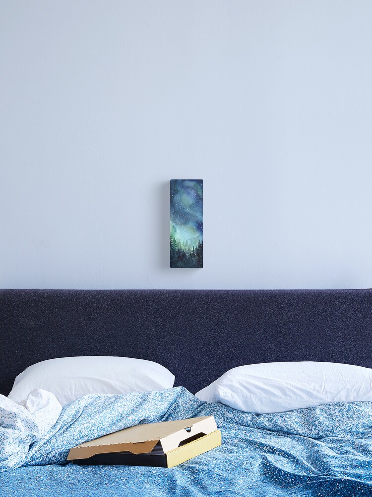 Watercolor Galaxy Nebula Aurora Northern Lights Painting Canvas
