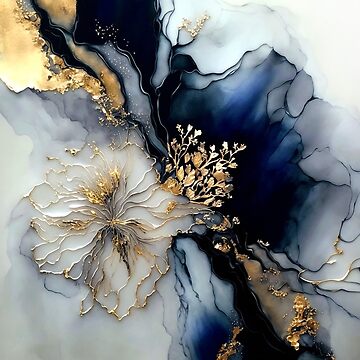 Gilted Surge - Abstract Alcohol Ink Resin Art Poster for Sale by inkvestor