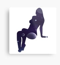 Woman Silhouette Metal Print