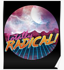 Totally Rad Eighties 80s Space Rock Metal Poster
