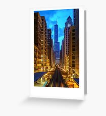 Looking Down the Tracks in Chicago Greeting Card