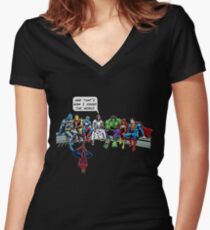 That's How I Saved The World Jesus Superheros Christian T-Shirt Women's Fitted V-Neck T-Shirt