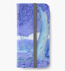 little mouse in a mysterious blue forest iPhone Wallet/Case/Skin