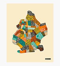 BROOKLYN NEIGHBORHOODS MAP Photographic Print