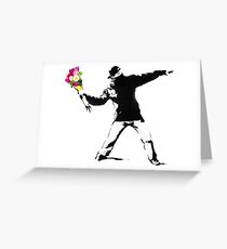 Tarjeta de felicitación Banksy Flower Bomber Recreation