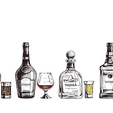 Custom Alcohol Bottles - Art Print