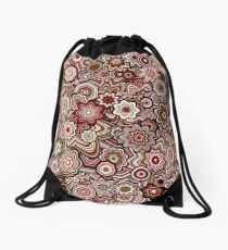 Generative Art Particle Flowers, Victorian Red Drawstring Bag