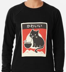 "Kawaii" Vintage Style Japenese Ramen Cat Lightweight Sweatshirt