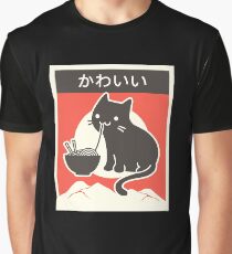"Kawaii" Vintage Style Japenese Ramen Cat Graphic T-Shirt