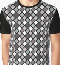 Retro Diamond accidentally X Greyscale Graphic T-Shirt