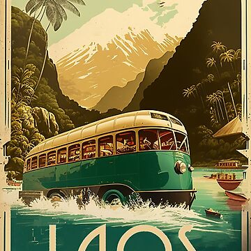 Laos Bay Vintage Travel Art Poster | Poster