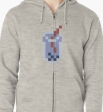 bubble tea pixel art Zipped Hoodie