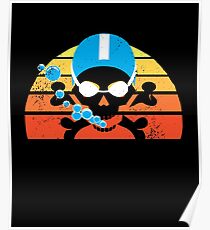 Retro Swim Skull 2 Poster