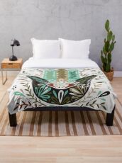 Hamsa Hand - Erdpalette Fleecedecke