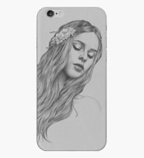 Patience digital illustration of a young girl iPhone Case