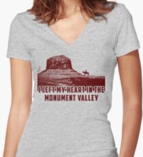 I Left my heart in the Monument Valley Women's Fitted V-Neck T-Shirt