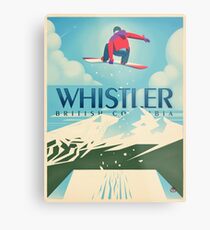 "Snowboard Booter" Whistler, BC Travel Poster Metal Print