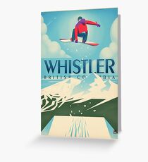 "Snowboard Booter" Whistler, BC Travel Poster Greeting Card