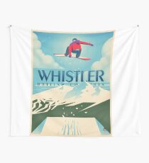 "Snowboard Booter" Whistler, BC Travel Poster Wall Tapestry