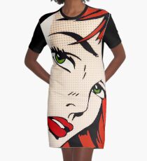 Redhead (Lichtenstein) Graphic T-Shirt Dress