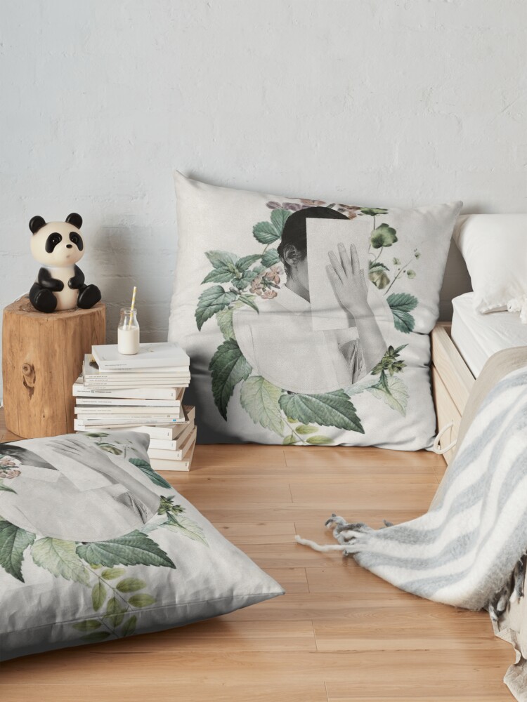 Alternate view of Floral portrait ... Floor Pillow