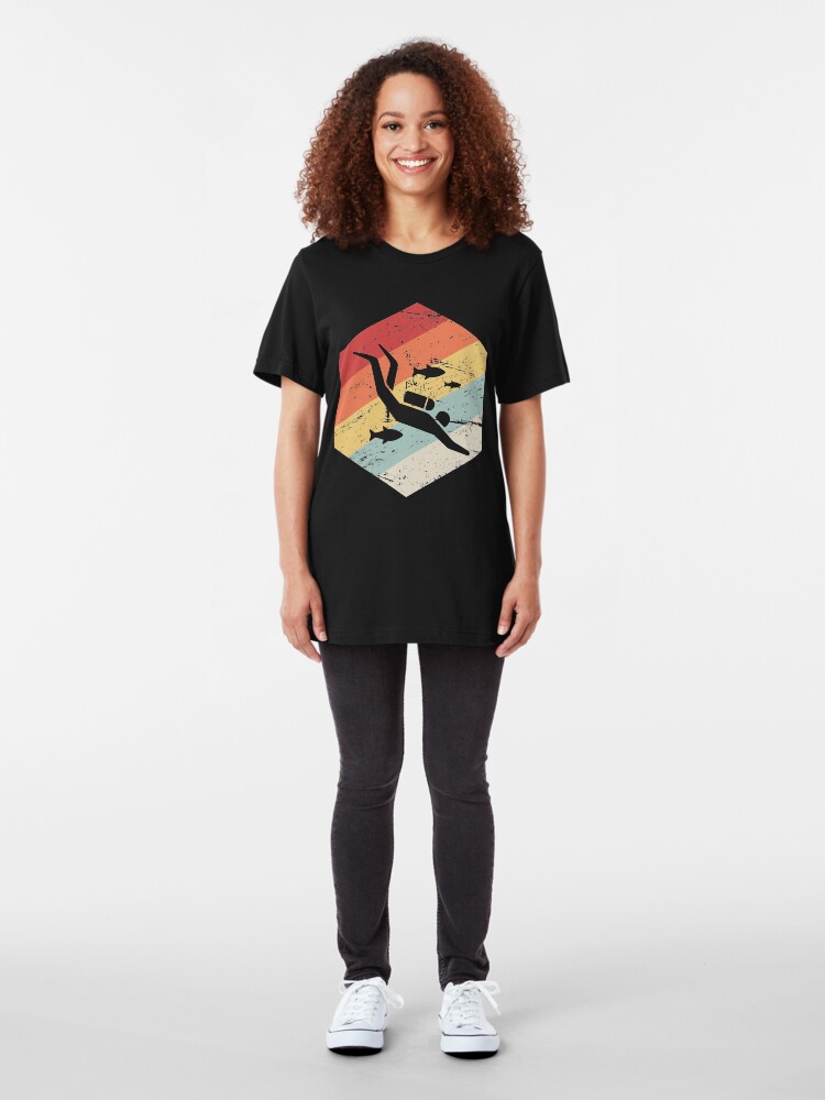 Alternative Ansicht von Retro 70er Jahre Scuba Diver Icon Slim Fit T-Shirt