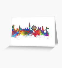 Watercolor art print of the skyline of London Greeting Card