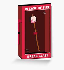Marshmallow - In case of fire break glass Greeting Card