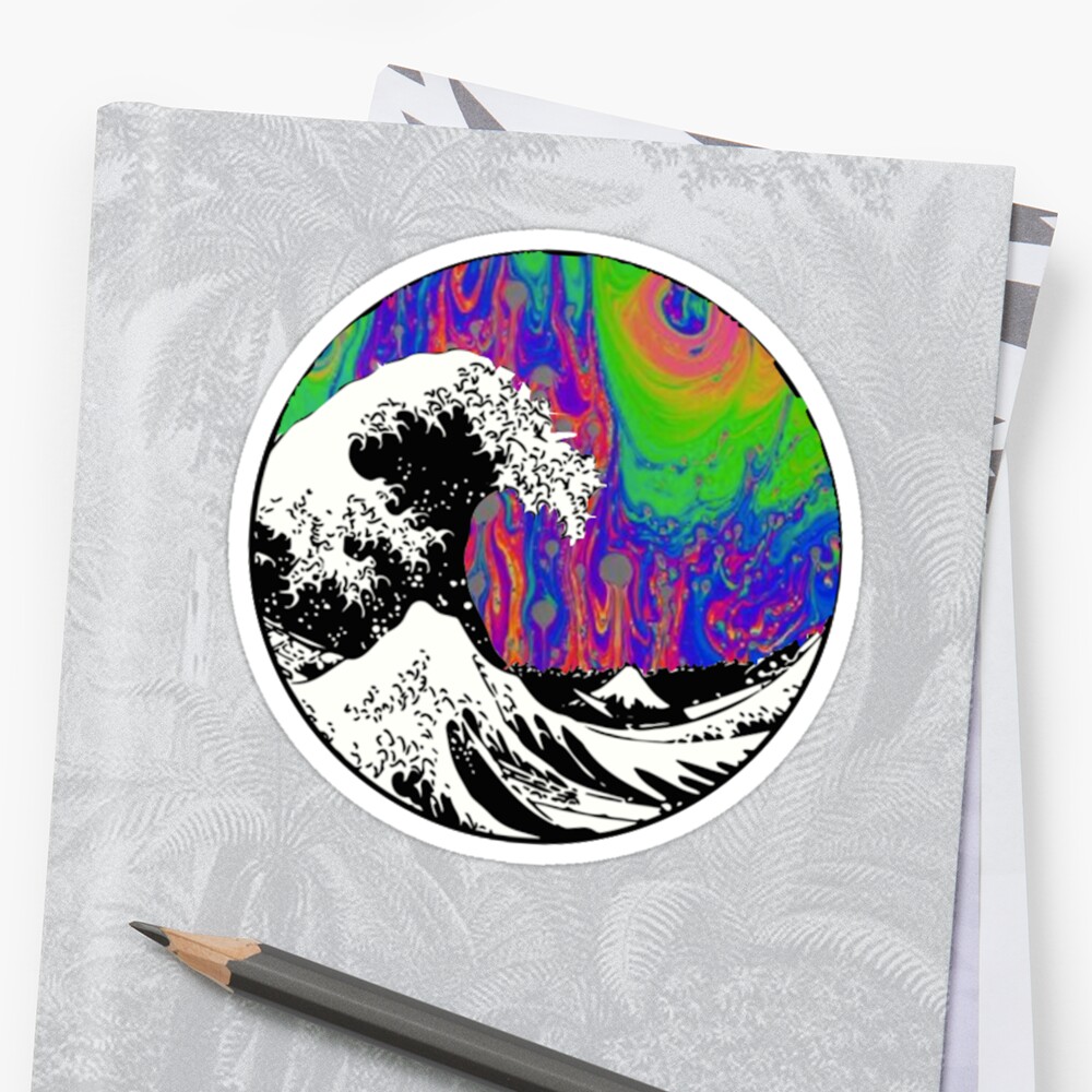  Oil Slick Trippy  Aesthetic  Wave Tapestry Sticker  by 