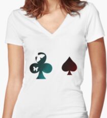 Hisoka Clothing Women's Fitted V-Neck T-Shirt