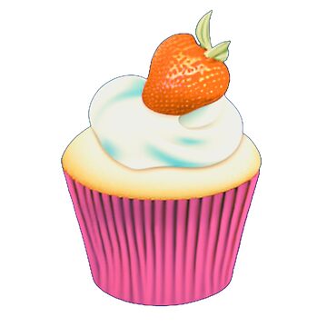 Strawberry Cupcake Sticker for Sale by slothgirlart