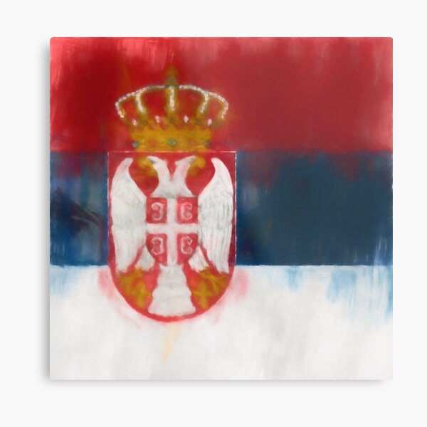Serbia Flag Reworked No. 1, Series 1 Metal Print