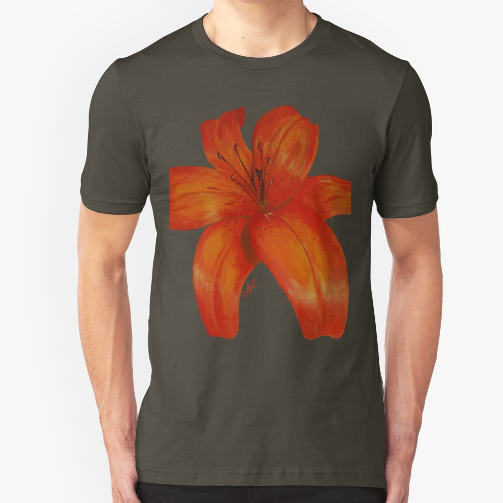 Orange Lily Slim Fit T-Shirt