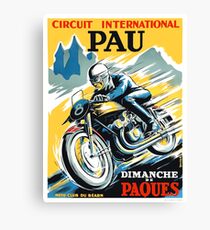 1950 Pau French Grand Prix Motorcycle Race Poster Canvas Print