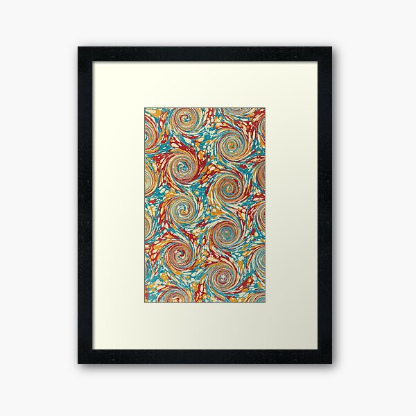 Book art: marbled endpapers – State Library Victoria Framed Art Print