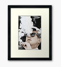 John F Kennedy Cigar And Sunglasses Framed Print